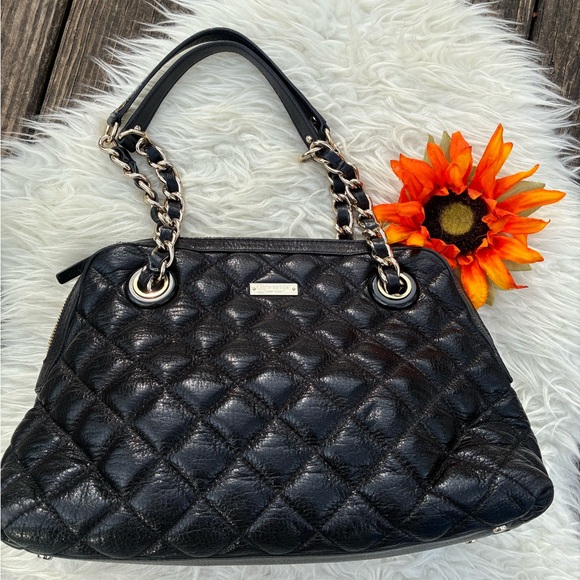 kate spade Handbags - GORGEOUS KATE SPADE QUILTED leather LARGE black bag